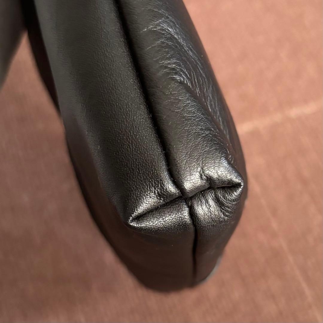 russet レザー巾着4WAYミニショルダーバッグ【ブラック】