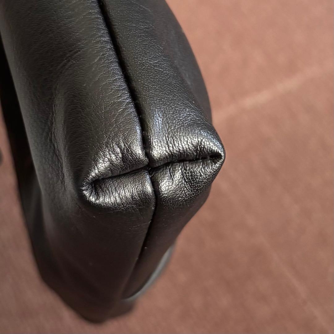 russet レザー巾着4WAYミニショルダーバッグ【ブラック】