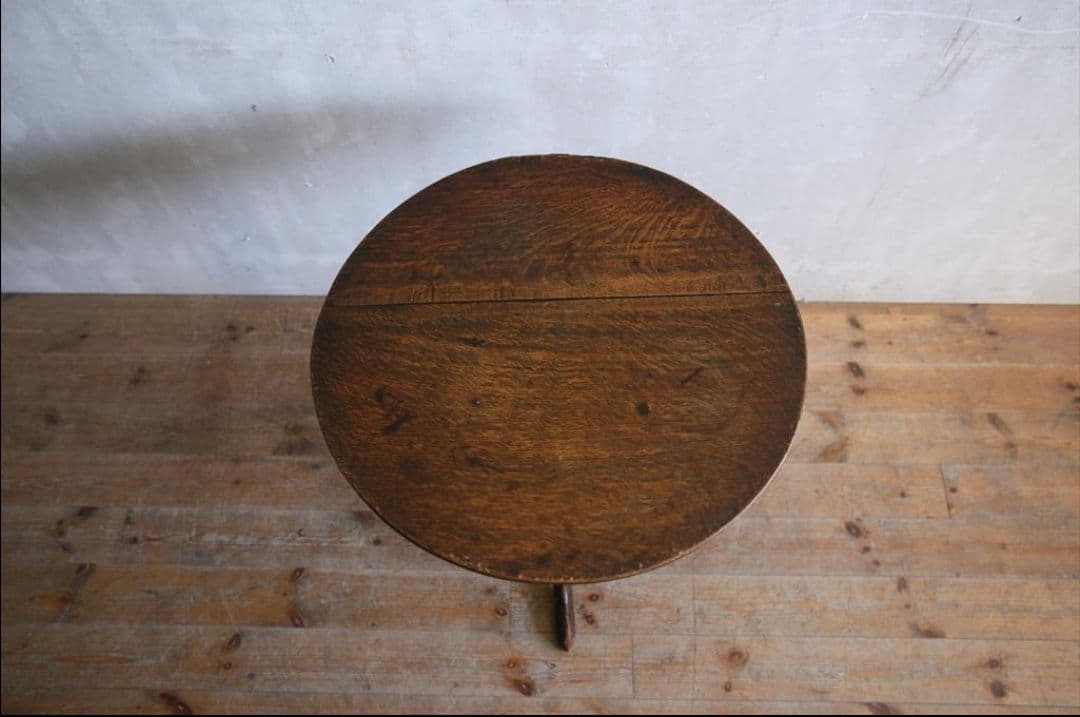 Ktat 英国アンティーク木製チルトトップテーブル/折畳式机サイドテーブル