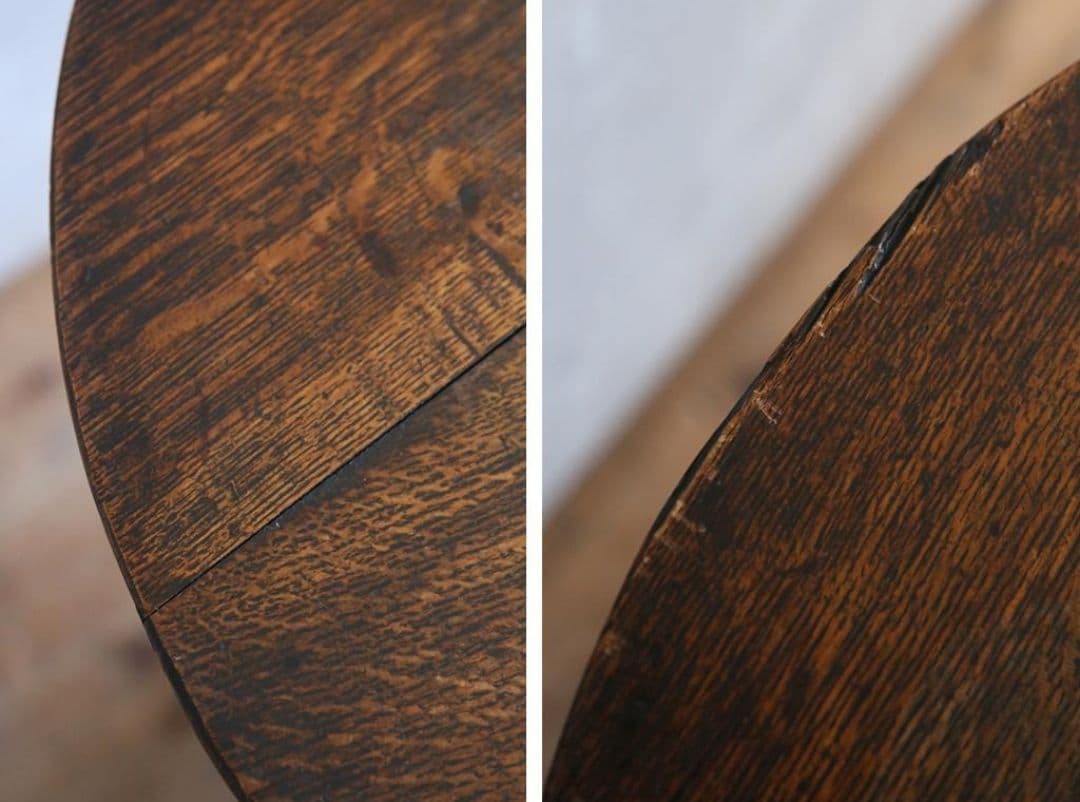 Ktat 英国アンティーク木製チルトトップテーブル/折畳式机サイドテーブル