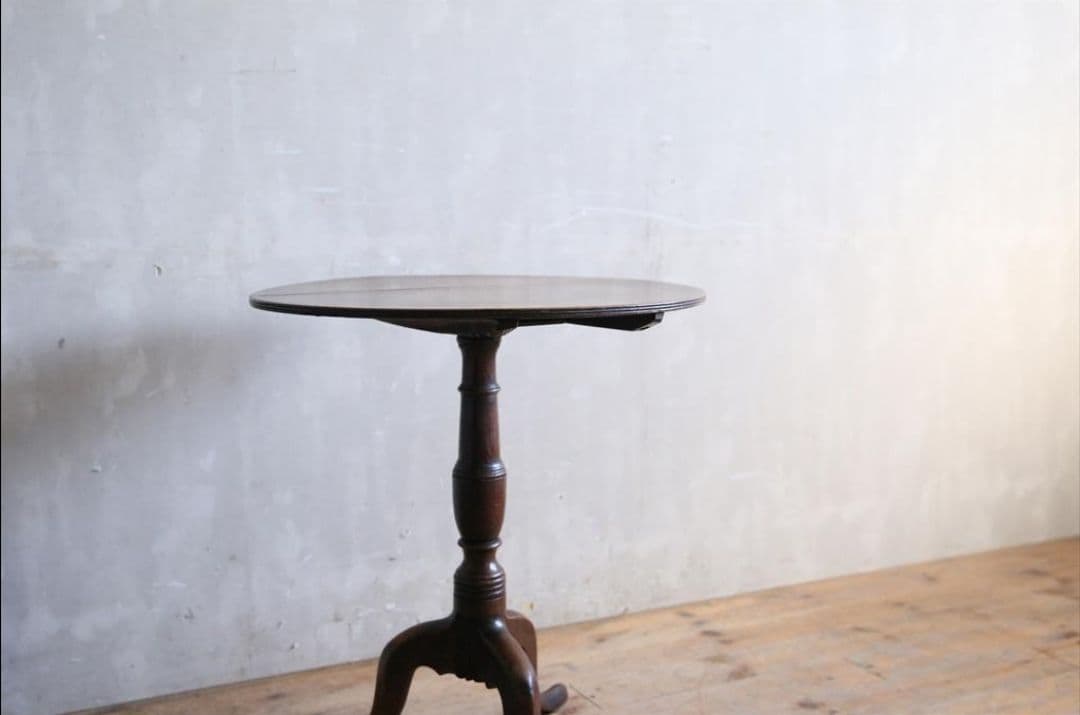 Ktat 英国アンティーク木製チルトトップテーブル/折畳式机サイドテーブル