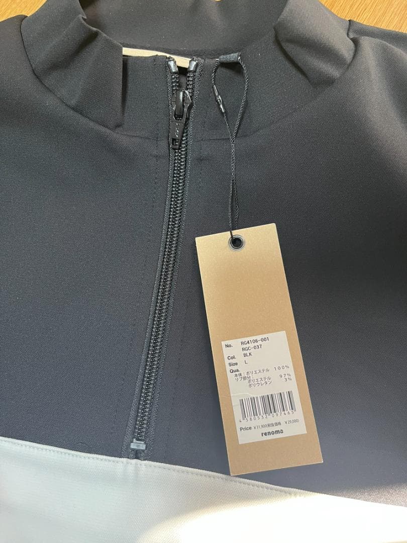 【新品未使用タグ付き】renoma ジャケット ブラック/ホワイト Lサイズ
