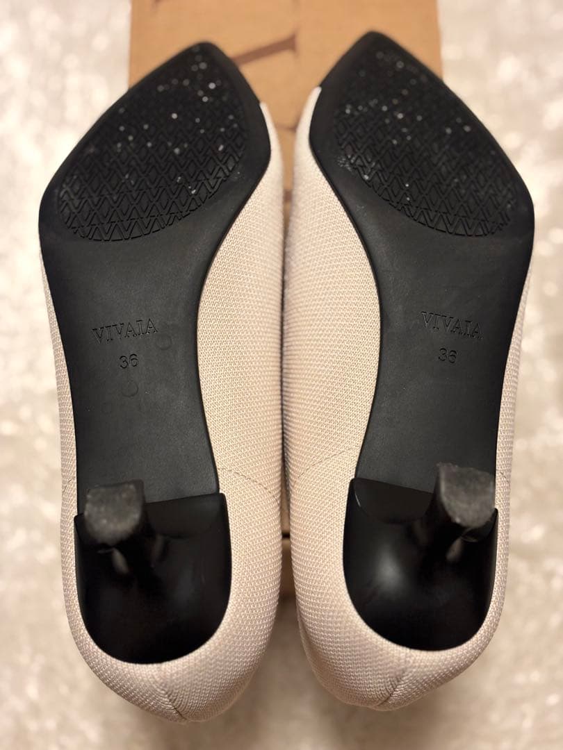 [Scarlett] ポインテッドトゥ キトゥンヒール パンプス　バイカラー36