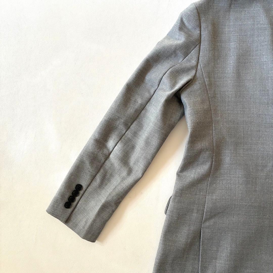 【状態良好】アンクレイヴ　ウール混ダブルテーラードジャケット　グレー