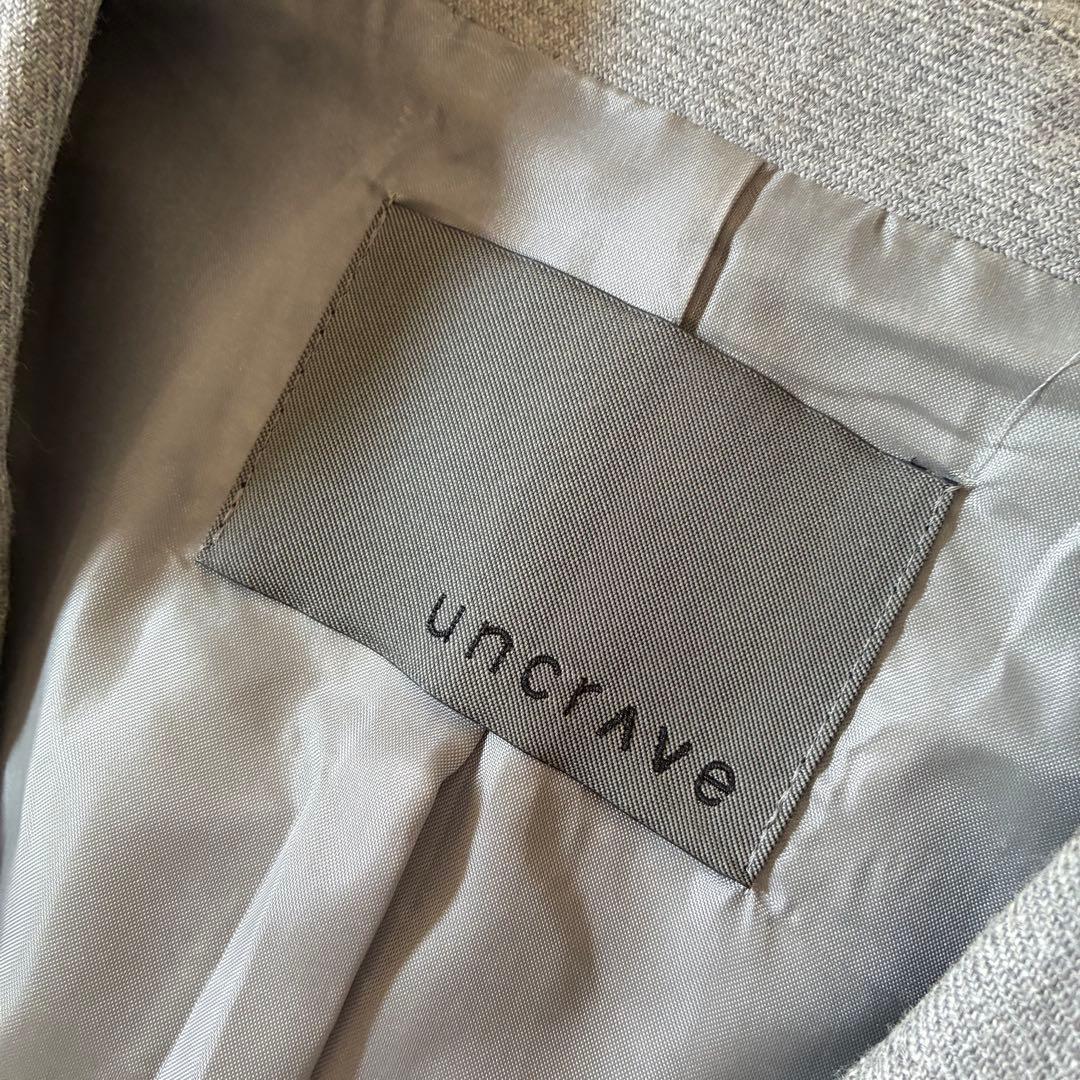 【状態良好】アンクレイヴ　ウール混ダブルテーラードジャケット　グレー