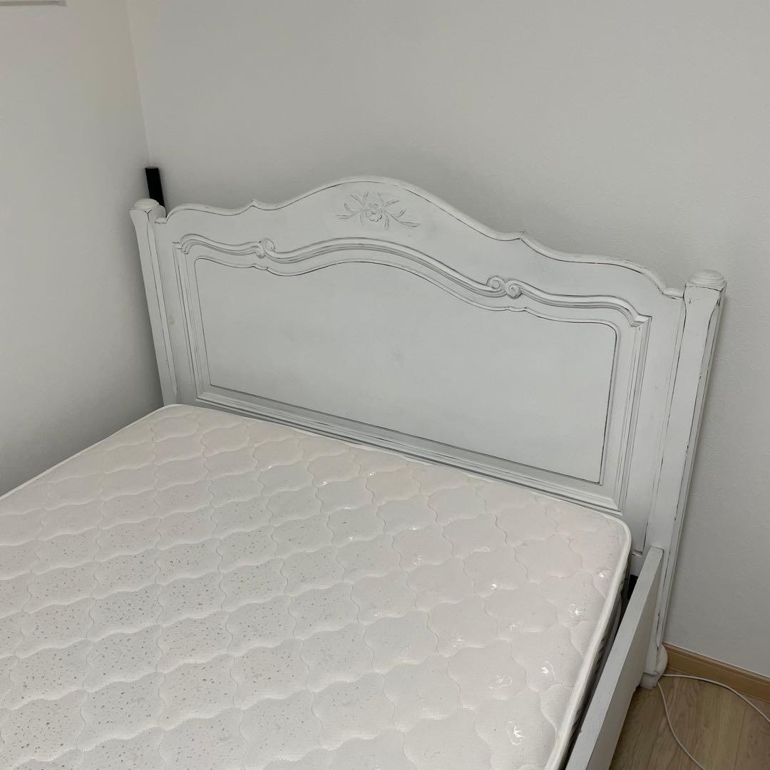 フランス　カントリーコーナー　セミダブル　ベッドフレーム　シャビーシック