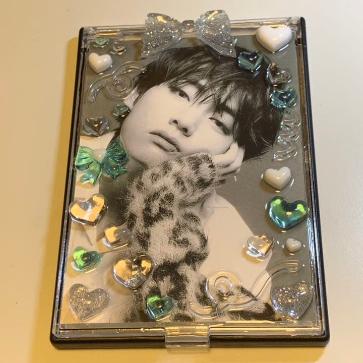 L判写真が入る フォトミラー デコ トレカケース 硬質ケース レジン