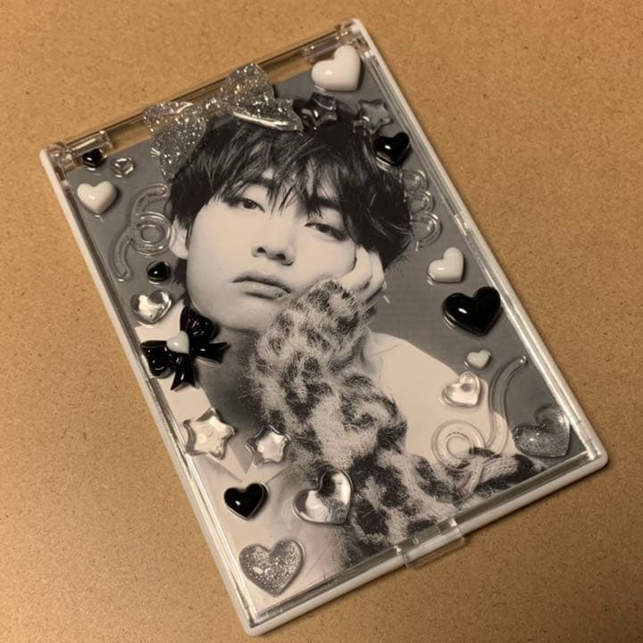 L判写真が入る フォトミラー デコ トレカケース 硬質ケース レジン