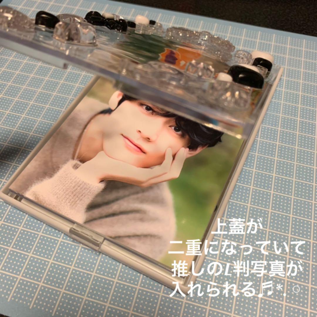 L判写真が入る フォトミラー デコ トレカケース 硬質ケース レジン