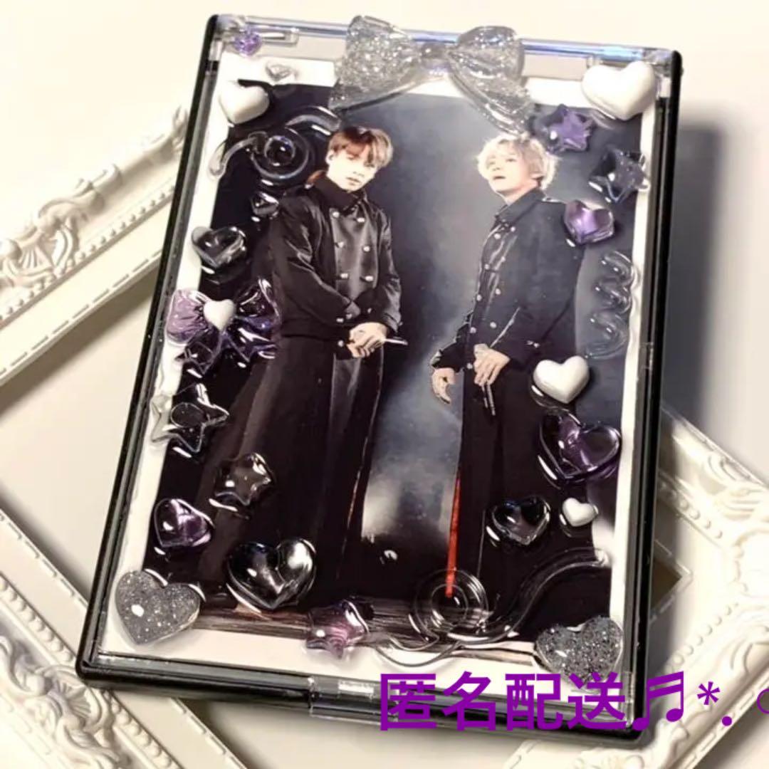 L判写真が入る フォトミラー デコ トレカケース 硬質ケース レジン