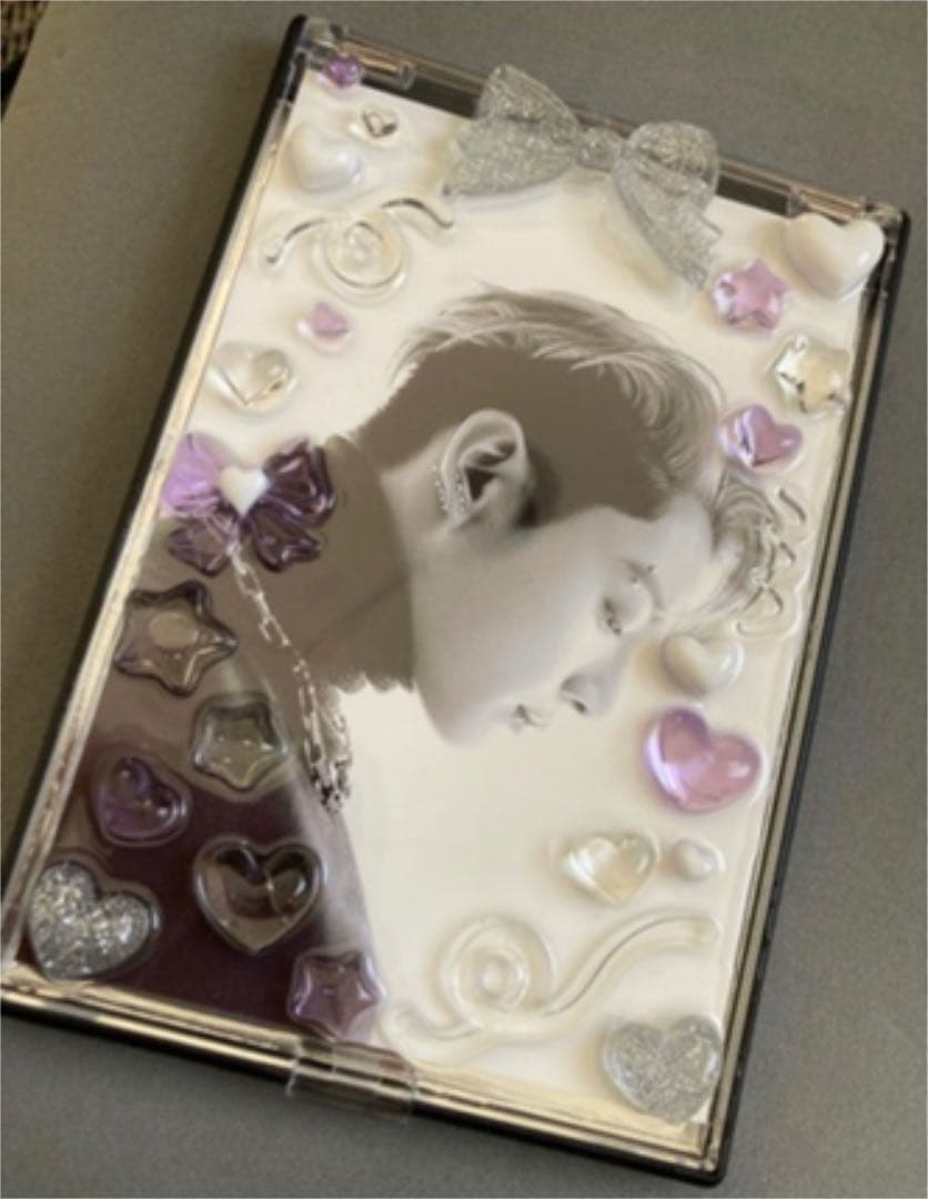 L判写真が入る フォトミラー デコ トレカケース 硬質ケース レジン