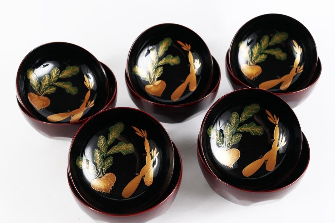 輪島塗 坂口孝太郎謹製 煮物椀 五客 蒔絵　共箱