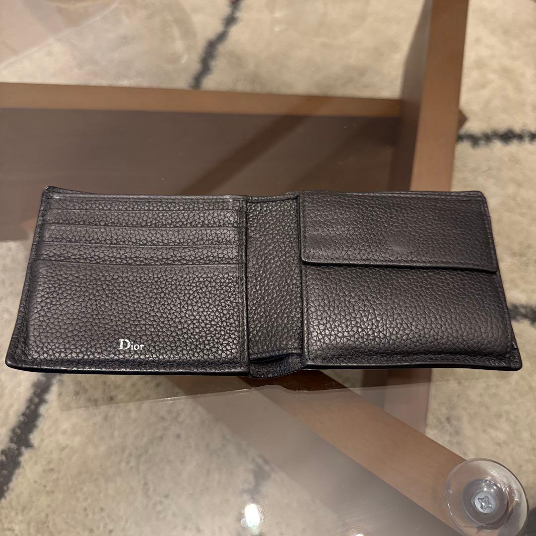 【即購入可】Dior 黒 レザー 二つ折り財布