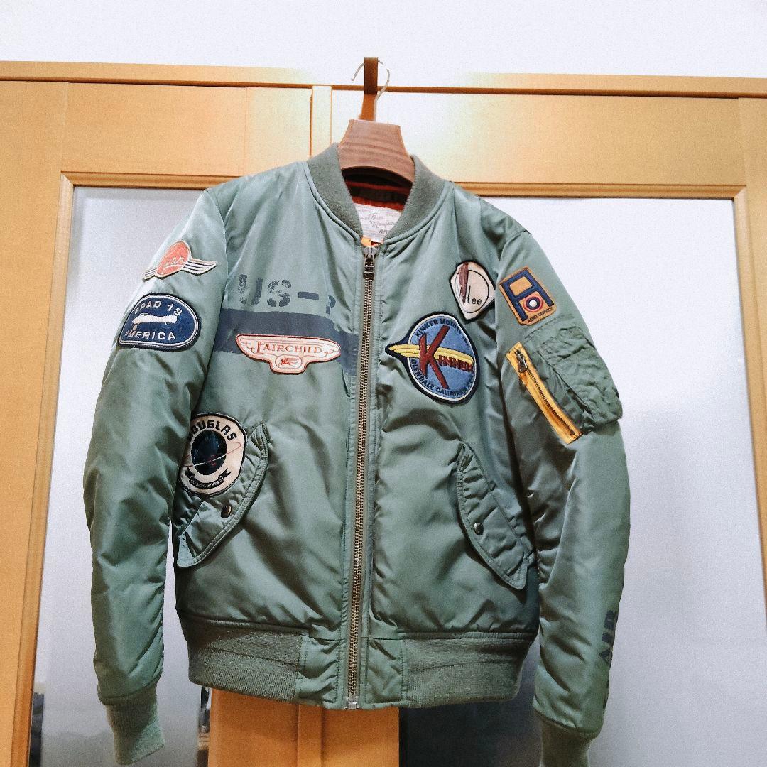 美品 avirex MA-1 ワッペン L カーキ フライトジャケット