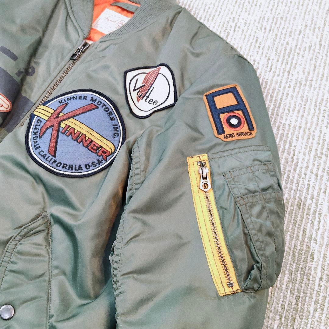 美品 avirex MA-1 ワッペン L カーキ フライトジャケット