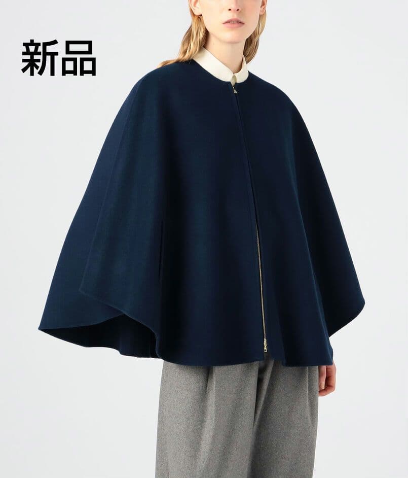 新品 TOMORROWLAND .B ウールダブルフェイスポンチョ ブラック