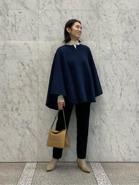 新品 TOMORROWLAND .B ウールダブルフェイスポンチョ ブラック