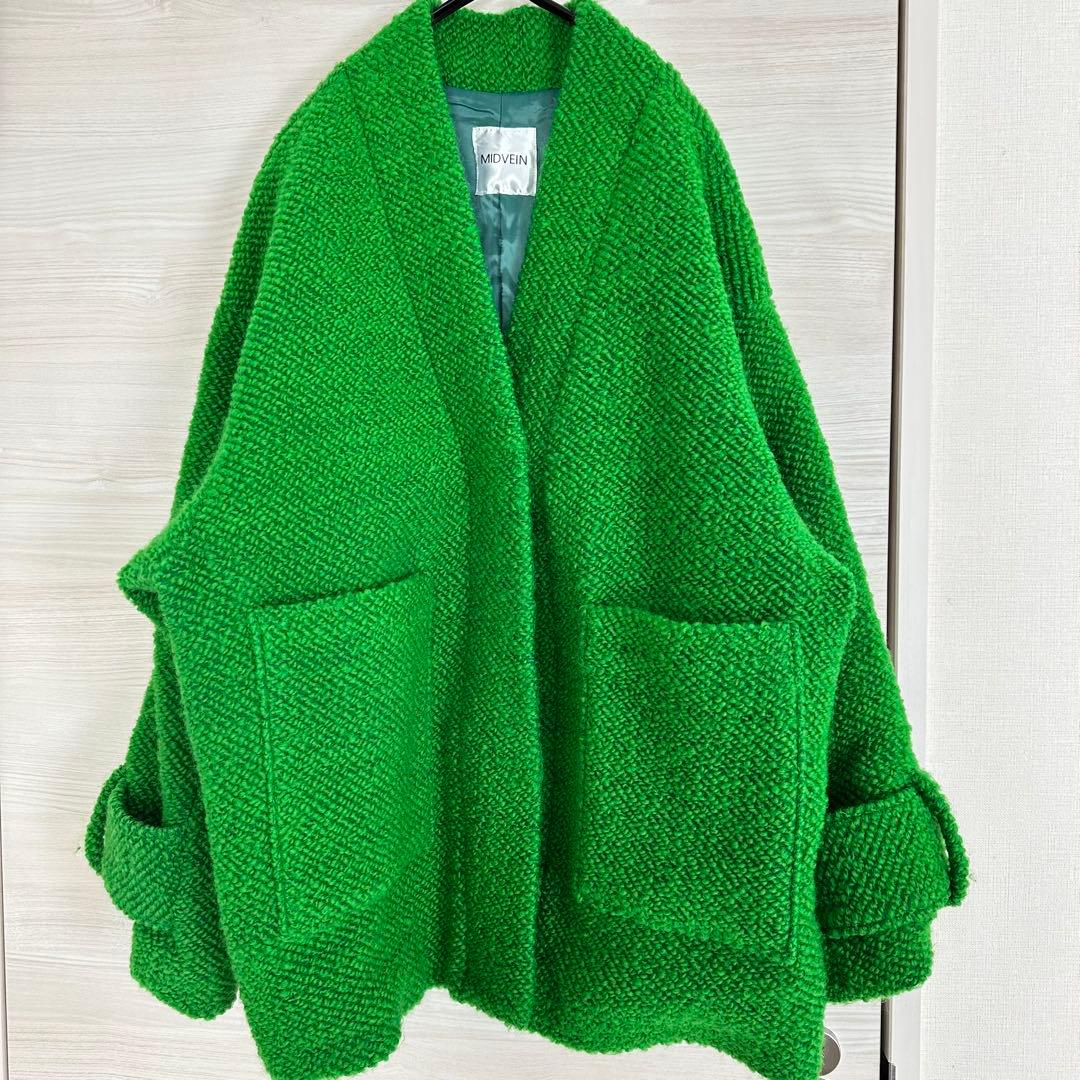 【MIDVEIN】ミッドヴェイン オーバーサイズ ミドルコート グリーン M