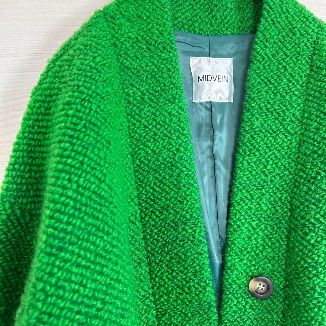 【MIDVEIN】ミッドヴェイン オーバーサイズ ミドルコート グリーン M
