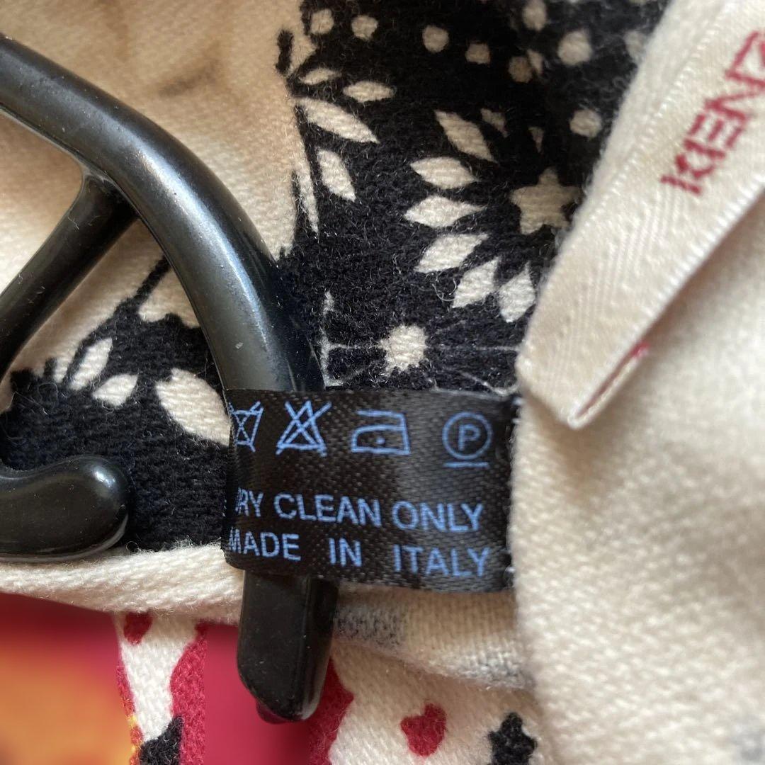 MADE IN ITALY KENZO 使える超ロング花柄マフラー フリンジ付き