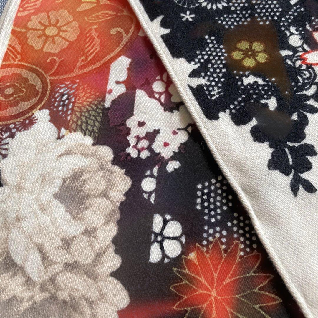 MADE IN ITALY KENZO 使える超ロング花柄マフラー フリンジ付き