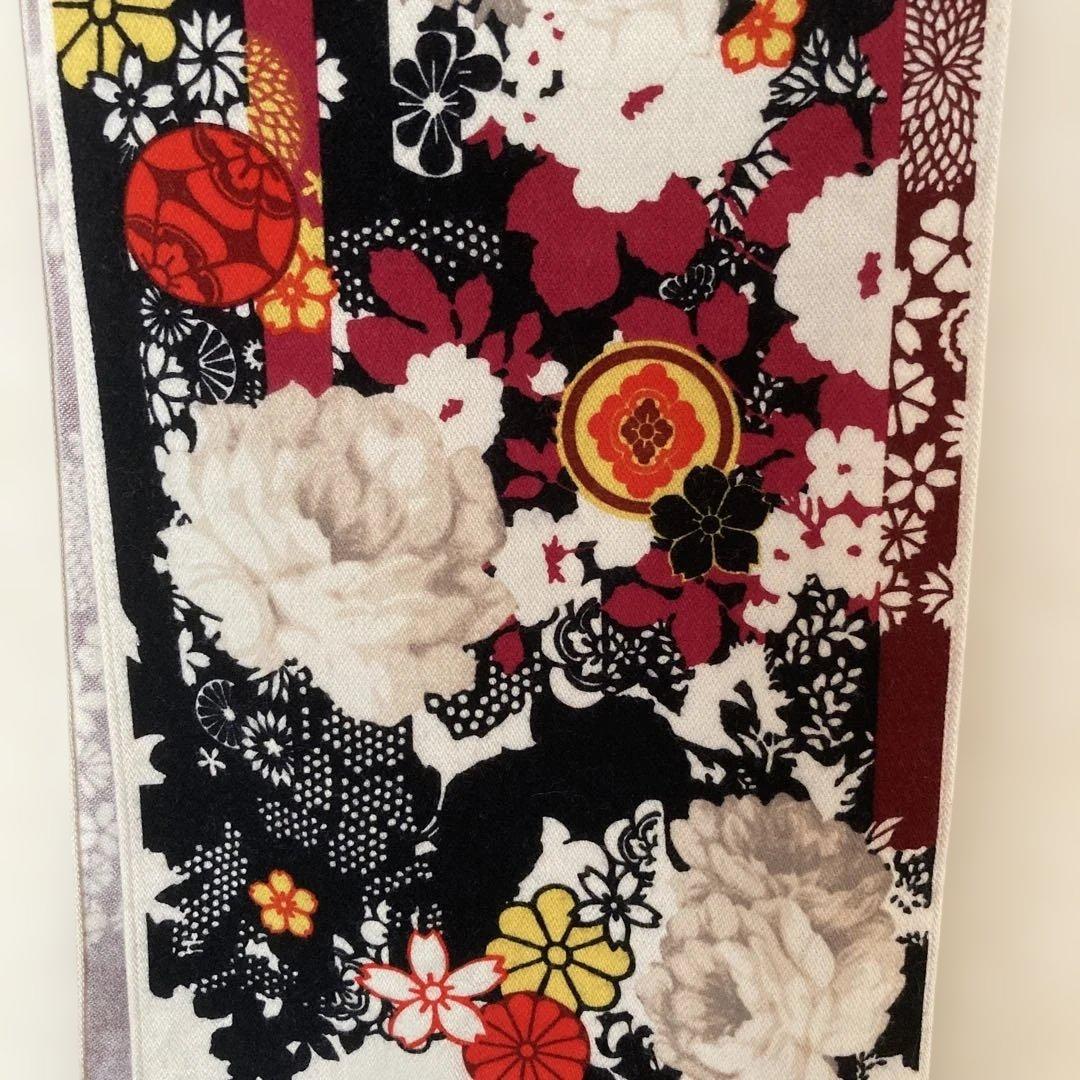 MADE IN ITALY KENZO 使える超ロング花柄マフラー フリンジ付き