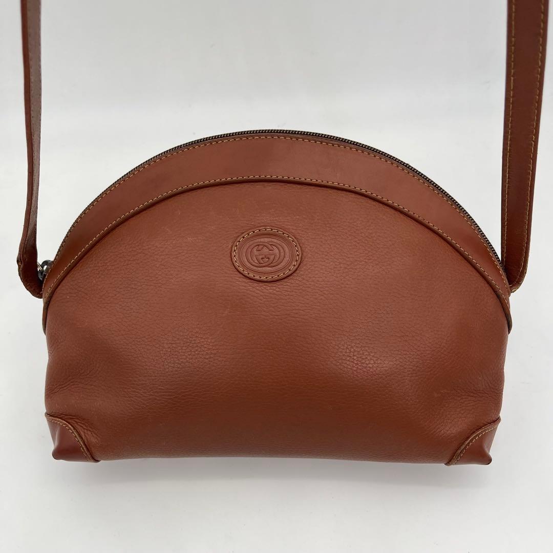 GUCCI ショルダーバッグ ポシェット 斜めがけ インターロッキング レザー