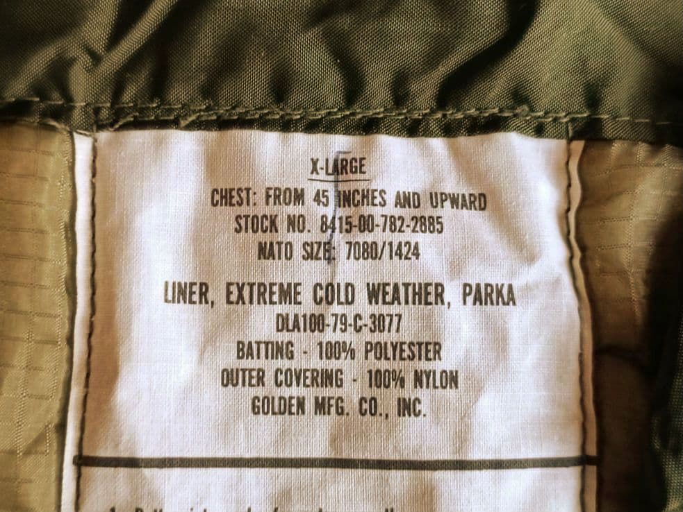 デッドストック M65フィッシュテールパーカー XL フルセット 米軍実物