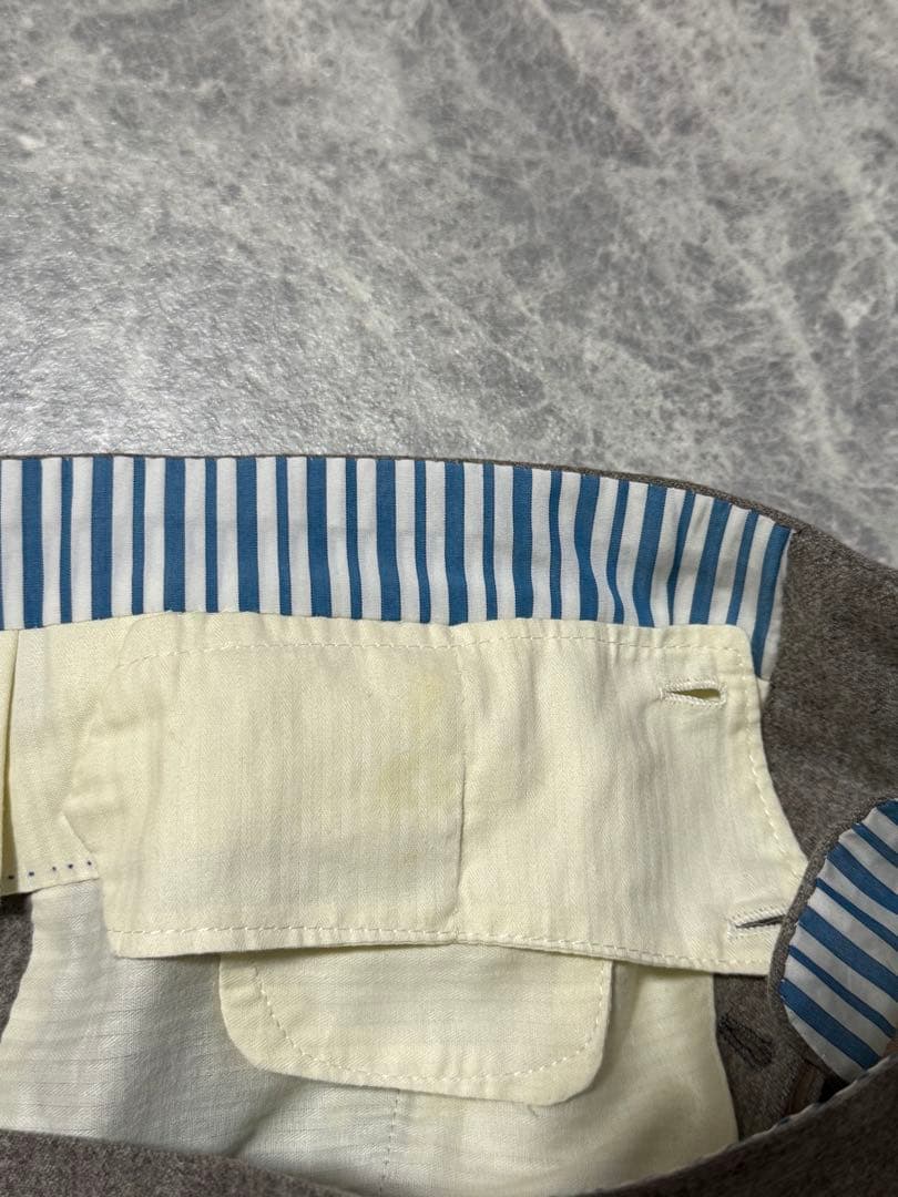 AMBROSI Super 100'S アンブロージ ウール 2タック パンツ