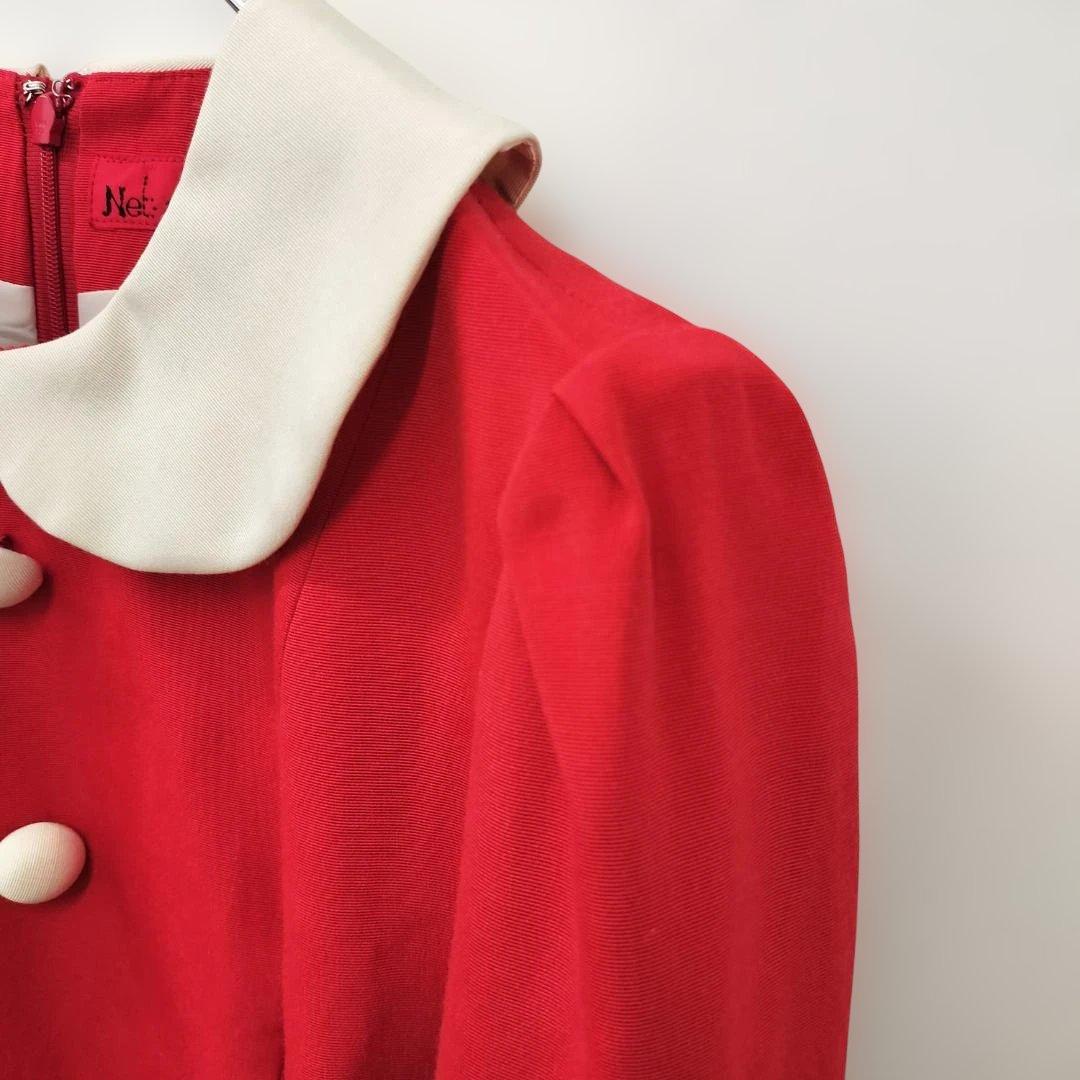 ⑦ タグ付 Neba aaran do 旋風少女ワンピース 赤×白 Aライン