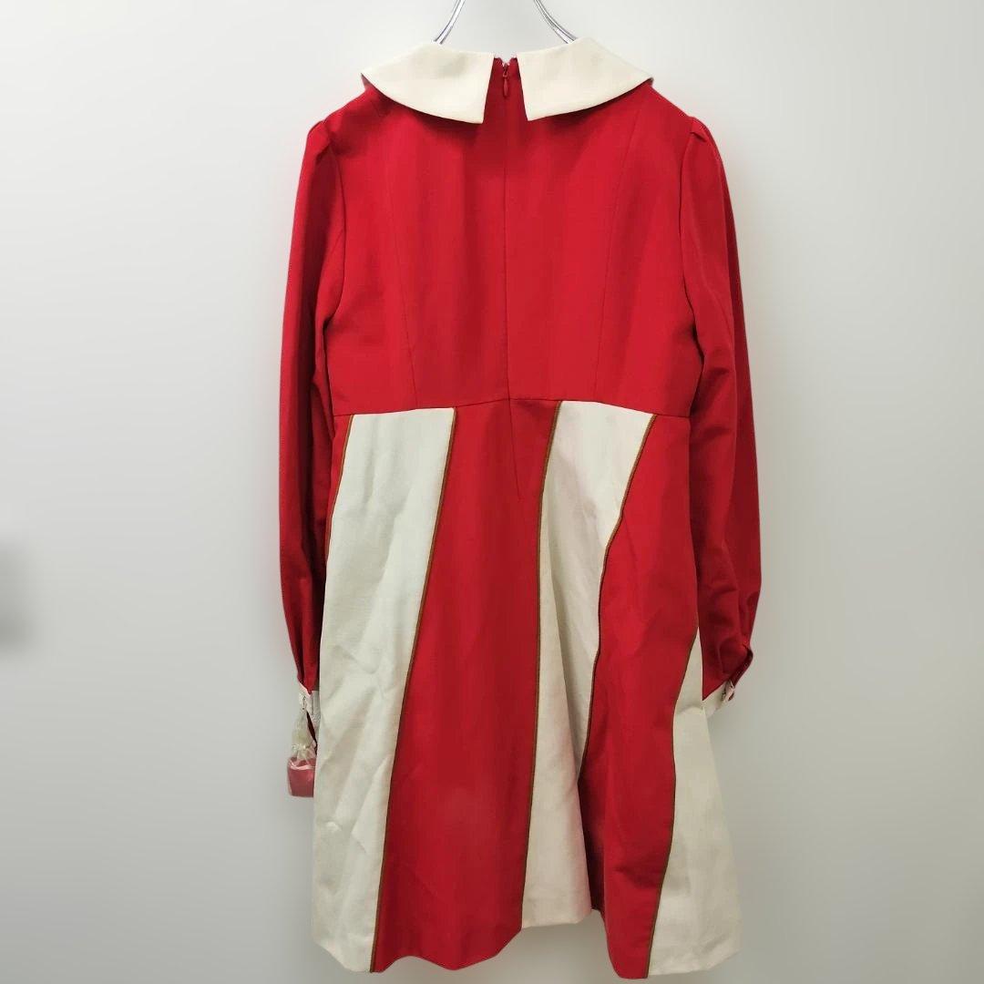 ⑦ タグ付 Neba aaran do 旋風少女ワンピース 赤×白 Aライン