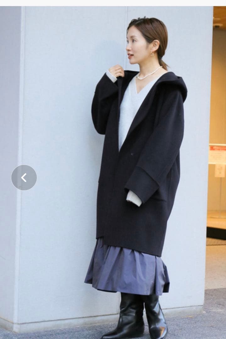 IENA SUPER160's ダブルフェイス フードコート ネイビー　40