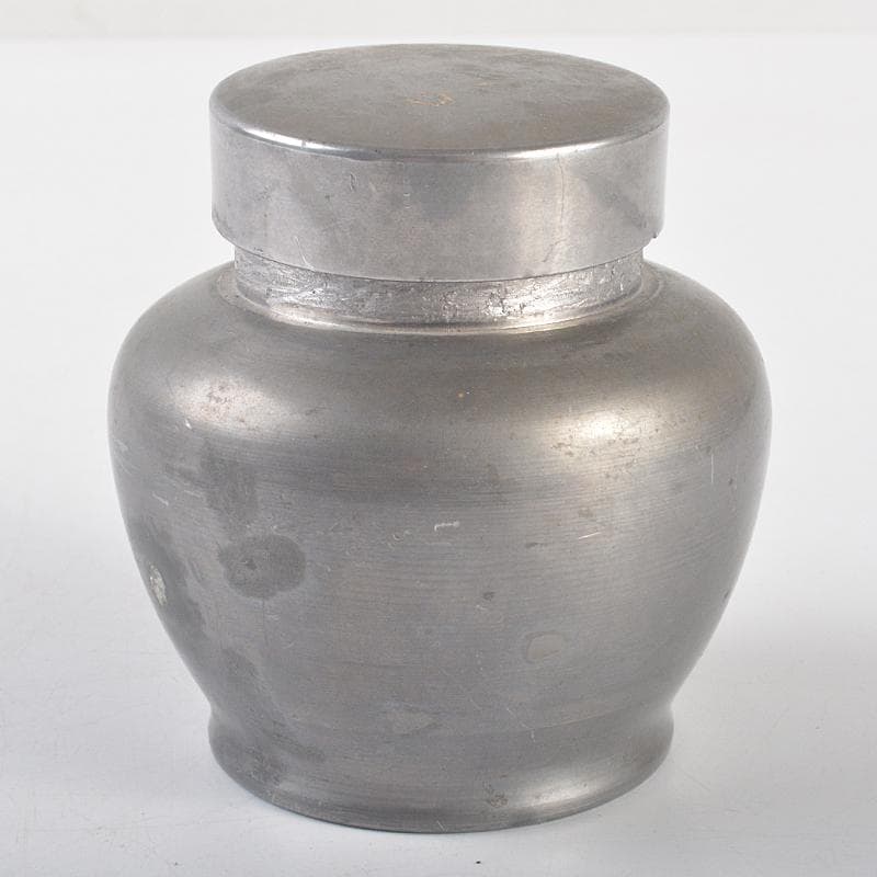 煎茶道具　古錫　乾茂號造　茶壷　茶心壷　約352ｇ　時代箱付　M　R5271