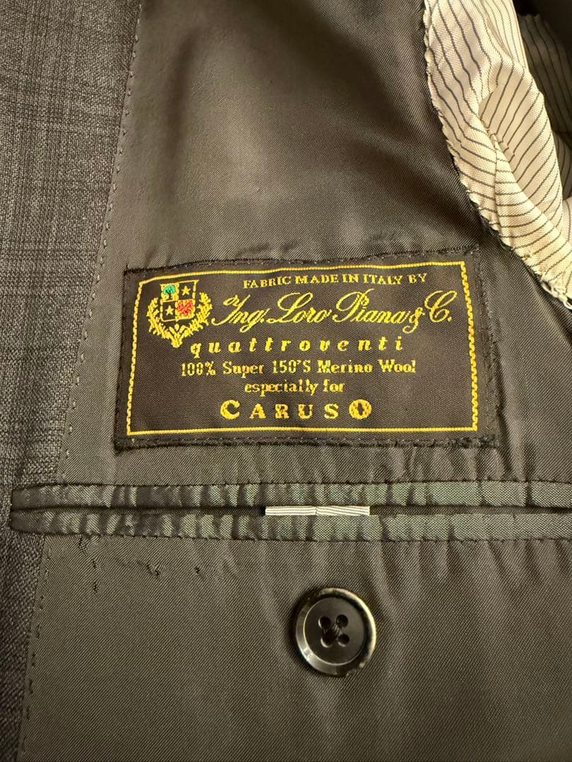 エリートさん用 CARUSO カルーゾグレー グレンチェック柄 スーツ