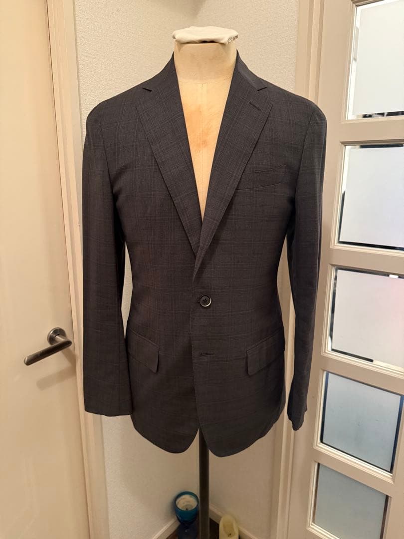 エリートさん用 CARUSO カルーゾグレー グレンチェック柄 スーツ