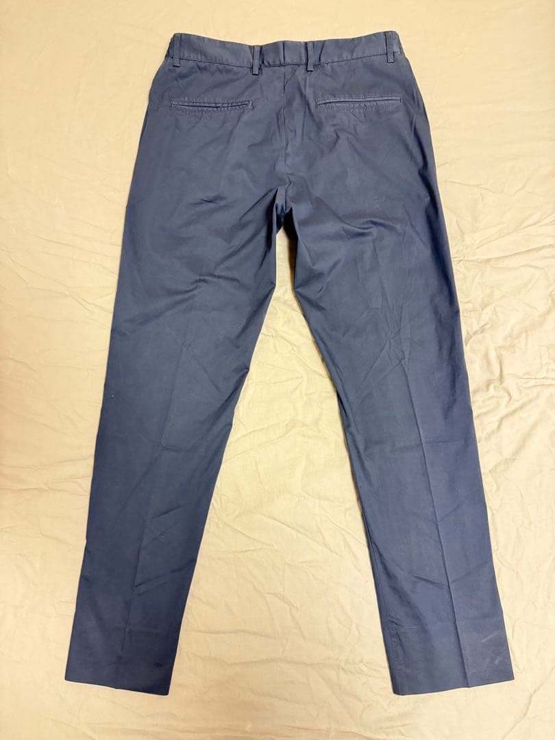 giabsarchivioネイビー スリムフィット スラックス 9部丈