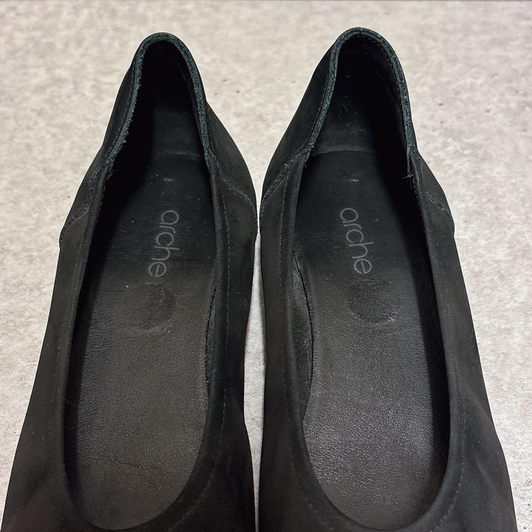 人気 アルシュ バレエシューズ ヌバック ブラック 36