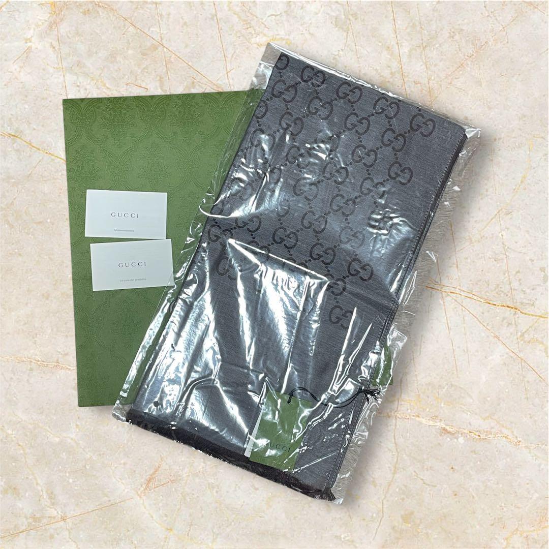 【新品】 GUCCI グッチ ストール マフラー スカーフ 男女兼用 ブラウン