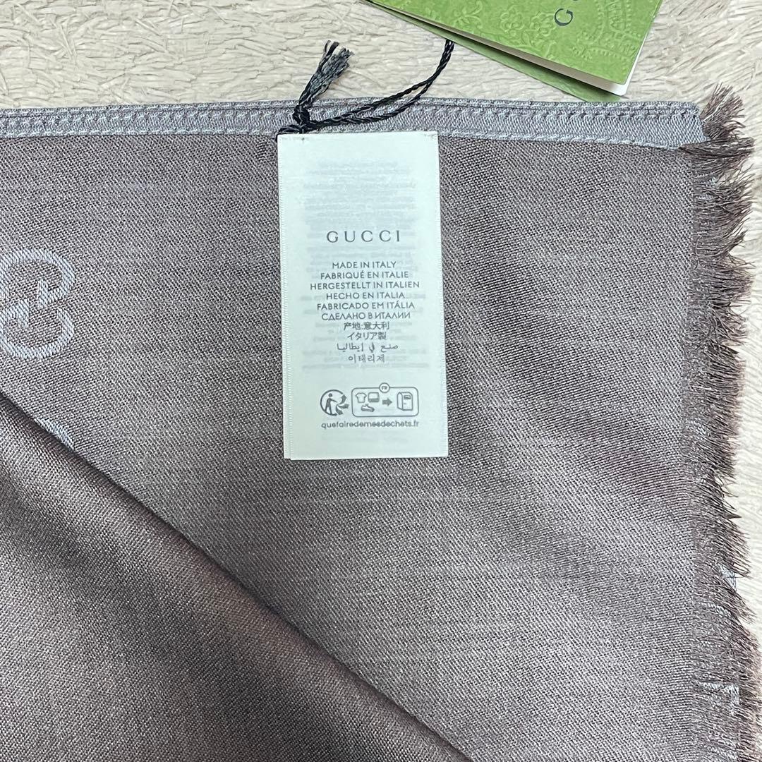 【新品】 GUCCI グッチ ストール マフラー スカーフ 男女兼用 ブラウン