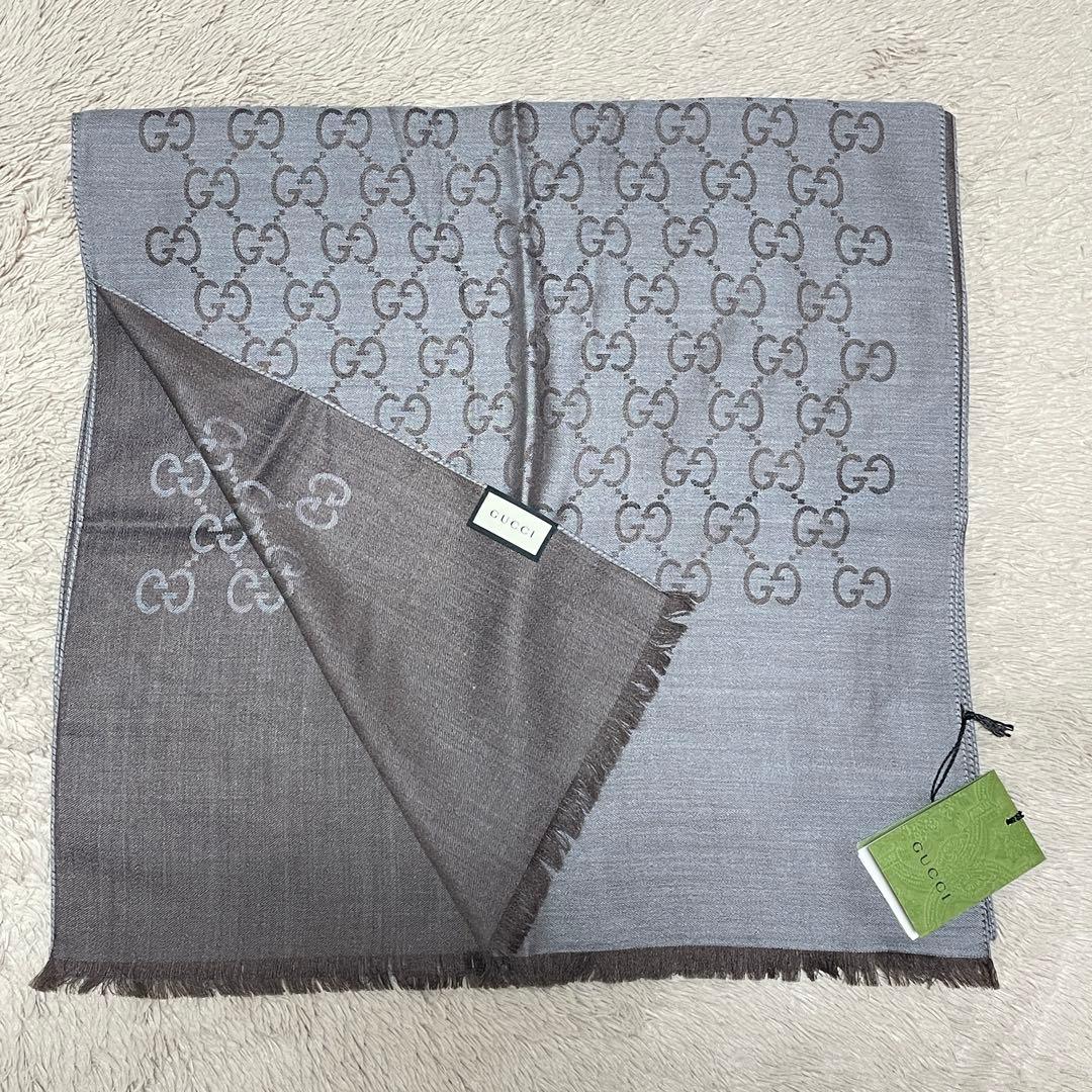 【新品】 GUCCI グッチ ストール マフラー スカーフ 男女兼用 ブラウン