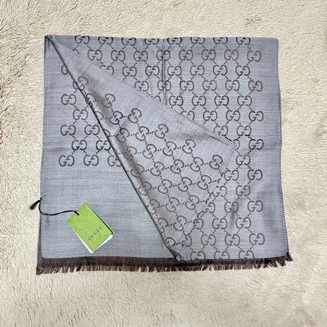 【新品】 GUCCI グッチ ストール マフラー スカーフ 男女兼用 ブラウン