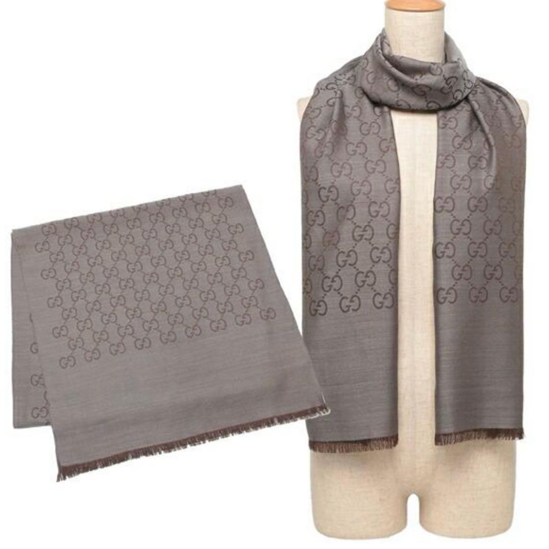 【新品】 GUCCI グッチ ストール マフラー スカーフ 男女兼用 ブラウン