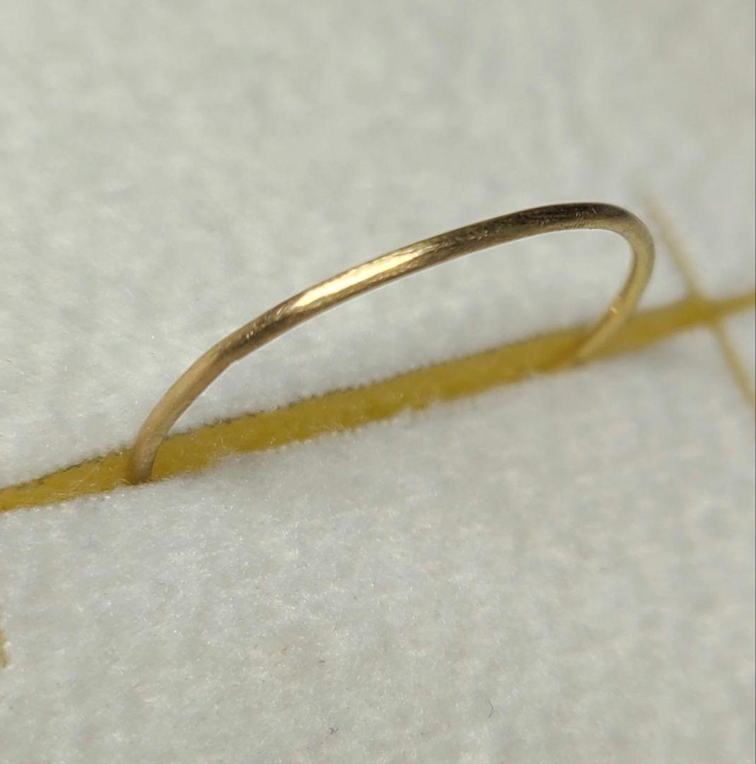 でも重ねづけにも可愛いです!!★18金プレーンリング、マット加工★