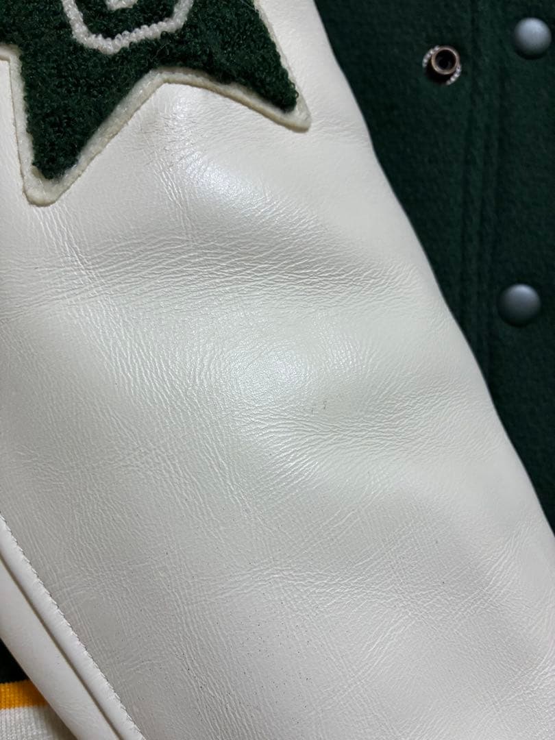 美品   スタジャン グリーン