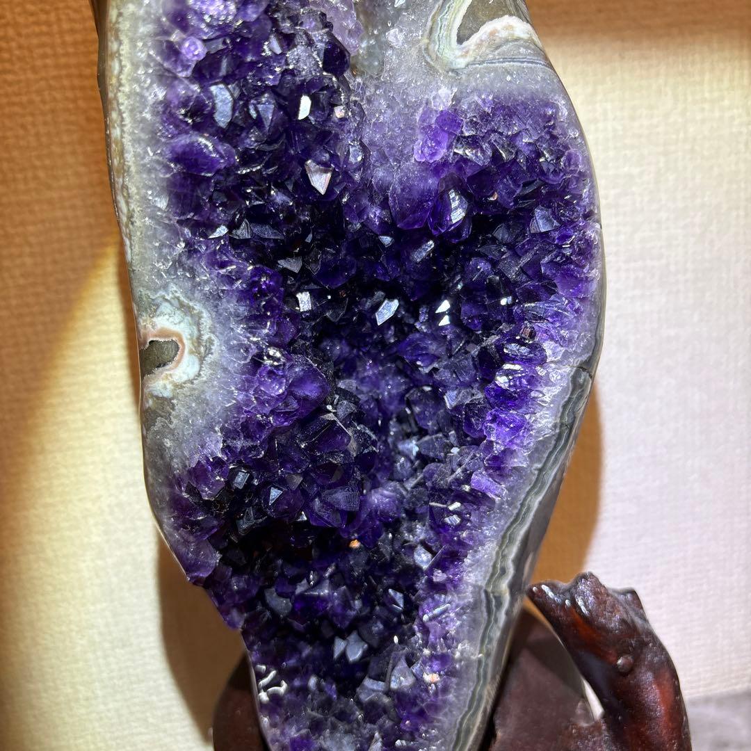 ウルグアイ産♡アメジストドーム♡2色カラー♡2.8kg フラワー♡天使の指紋付き