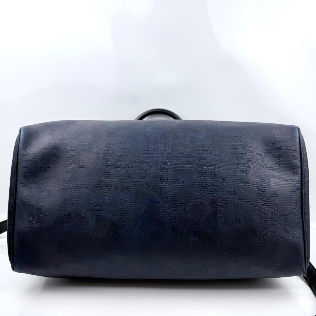 ディオール ボストンバッグ トロッター オーバル PVC レザー 2WAY 紺