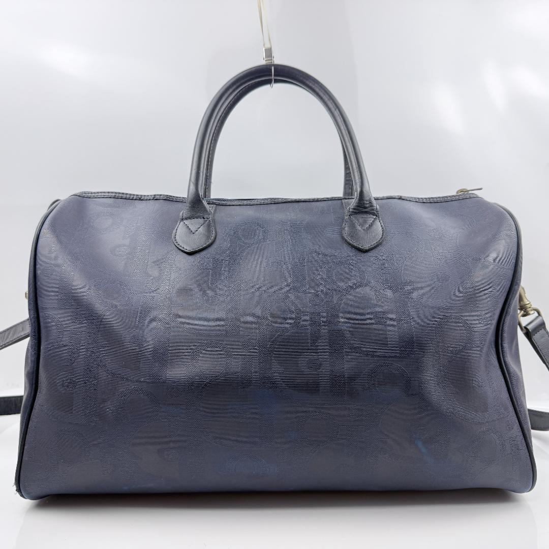 ディオール ボストンバッグ トロッター オーバル PVC レザー 2WAY 紺