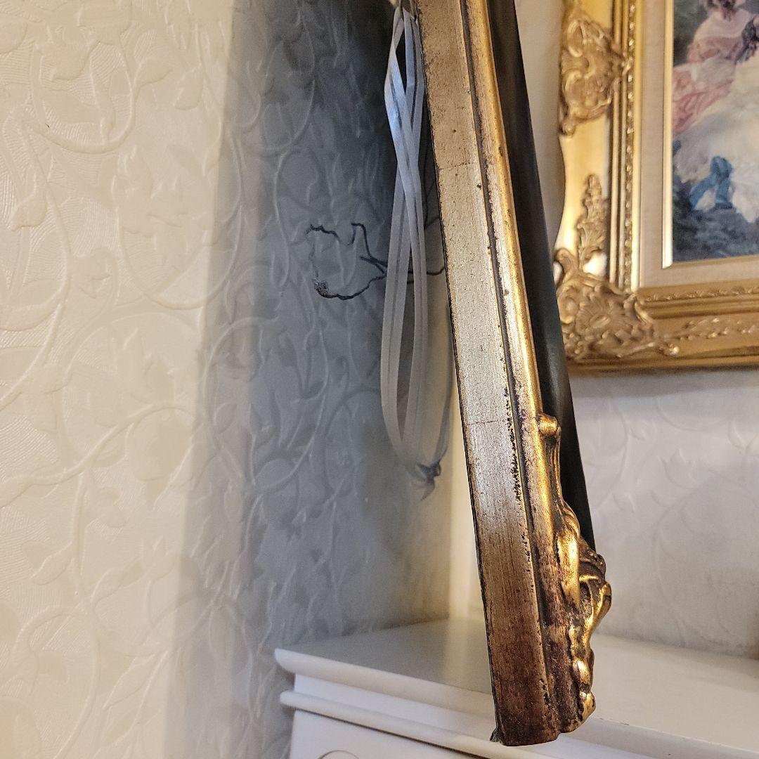 クラシカルな バロック調　 壁掛け鏡 　ウォールミラー　アンティークヴィンテージ