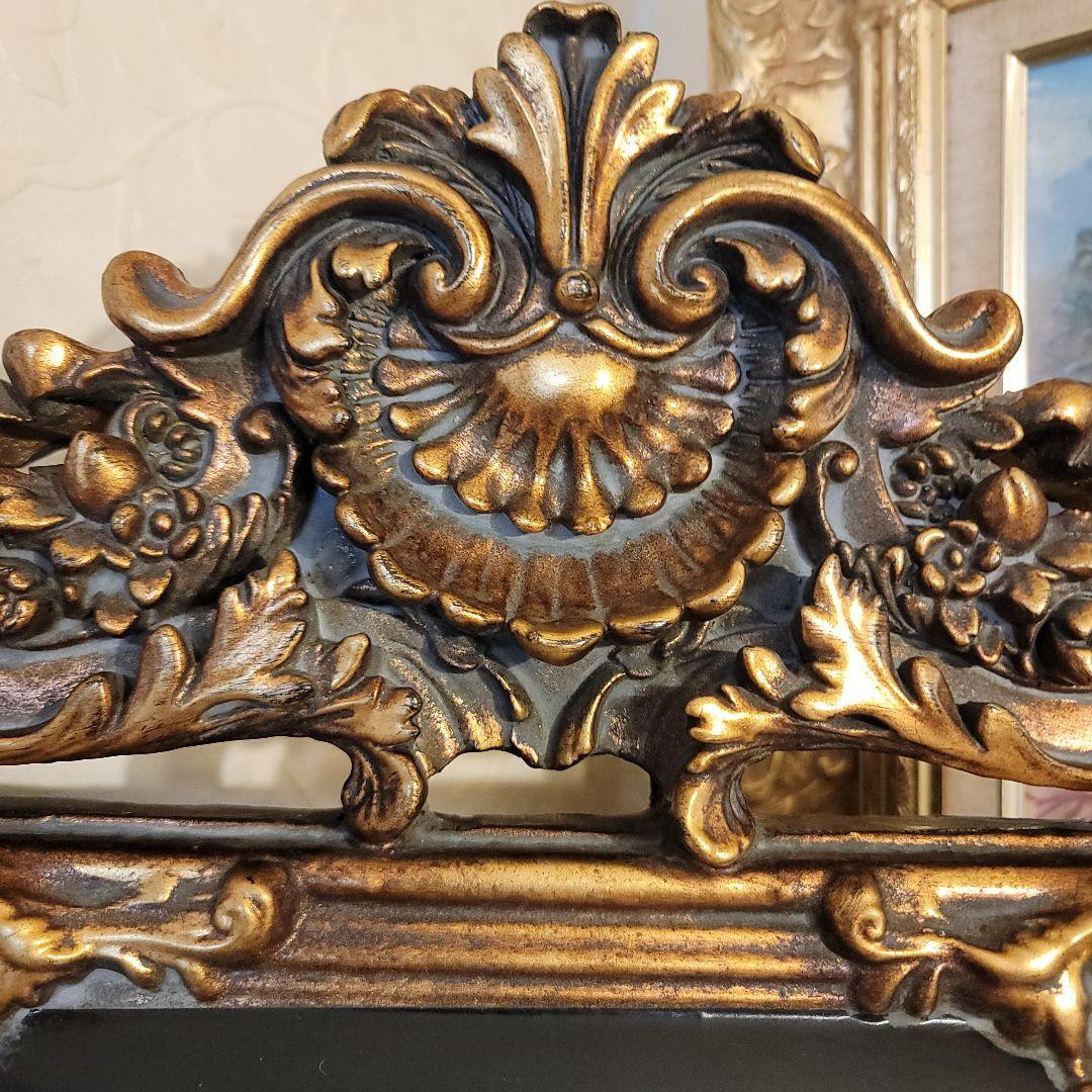 クラシカルな バロック調　 壁掛け鏡 　ウォールミラー　アンティークヴィンテージ