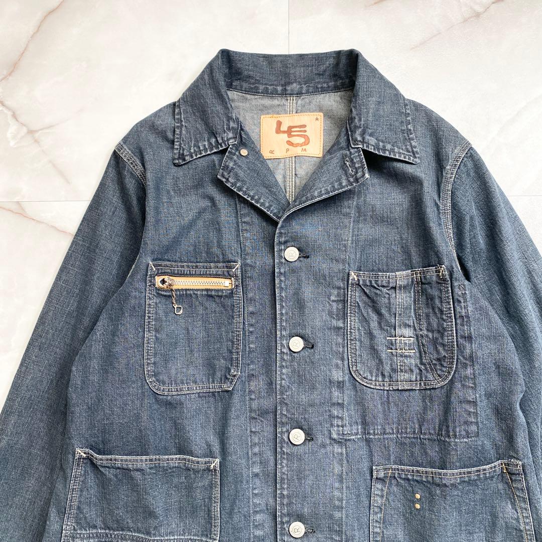 A15637 美品 45R 麦デニムの908カバーオール　影色納戸重 1